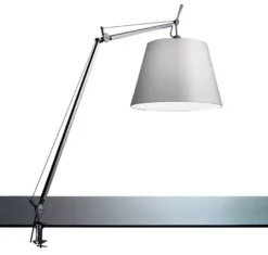 Artemide Tolomeo Mega Klemlamp Retrofit Met Dimmer 36cm Grijs Satijn