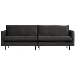 BePureHome Rodeo Velvet Classic Bank 3 Zits Antraciet