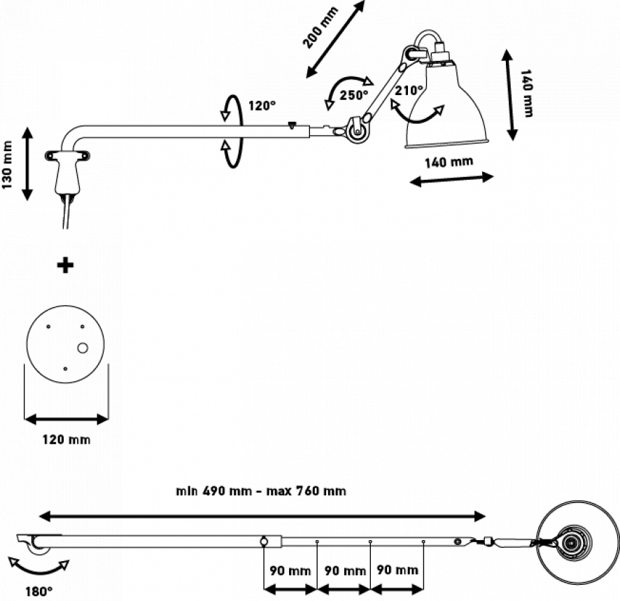 DCW éditions Lampe Gras N203 Wandlamp Zwart 9 DCW éditions Lampe Gras N203 Wandlamp Zwart - Afbeelding 7