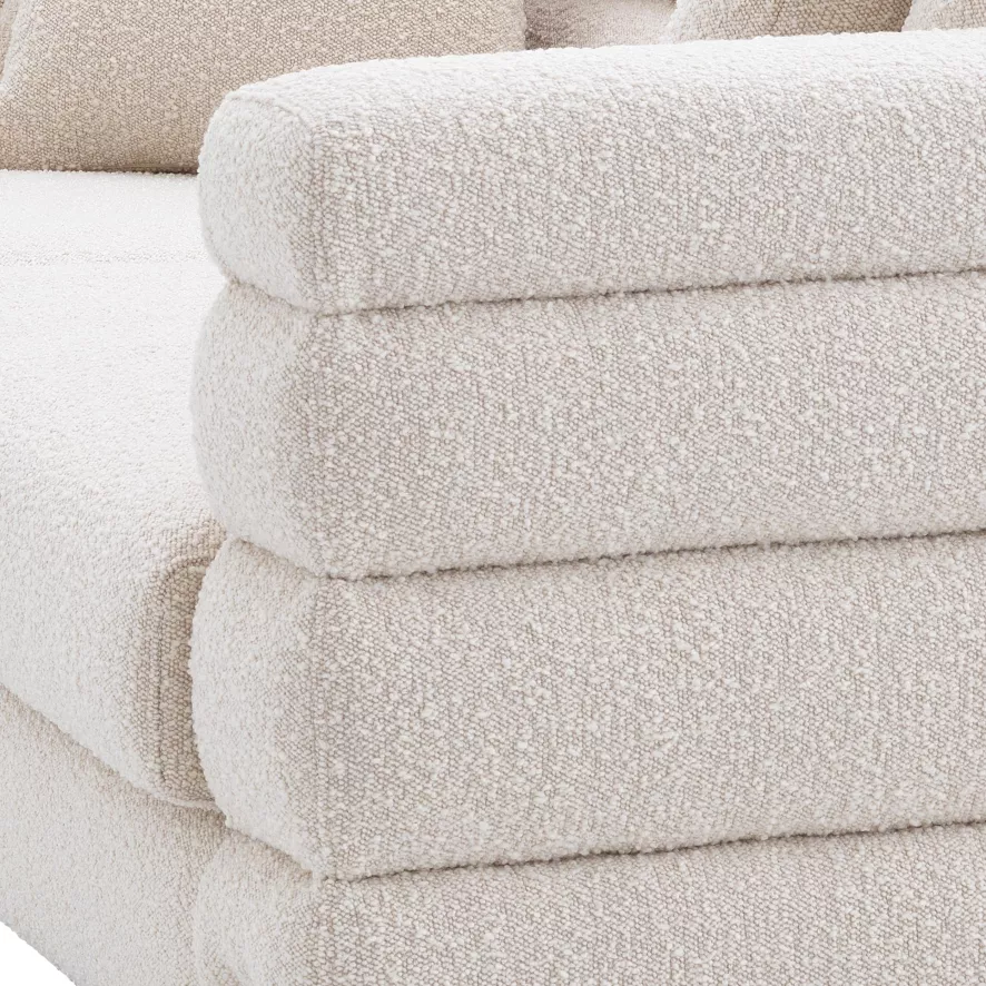 Eichholtz York 3-zits Bank Bouclé Cream 5 Eichholtz York 3-zits Bank Bouclé Cream - Afbeelding 3