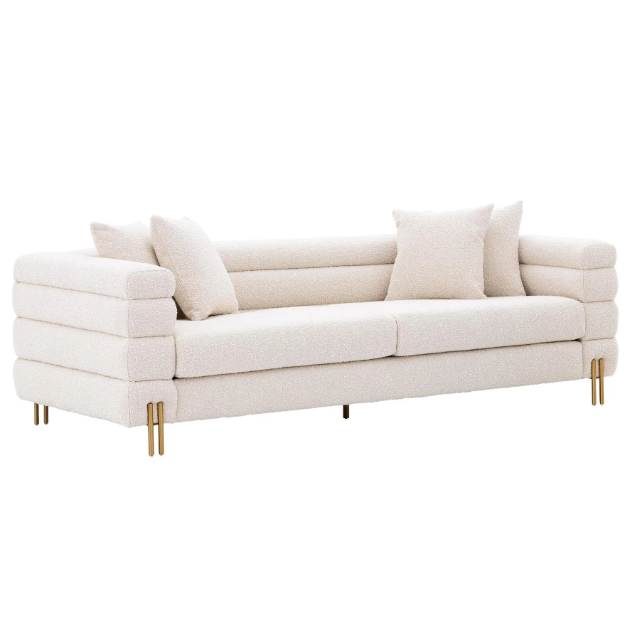 Eichholtz York 3-zits Bank Bouclé Cream 6 Eichholtz York 3-zits Bank Bouclé Cream - Afbeelding 4