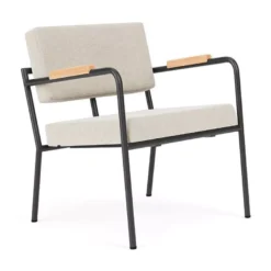 FÉST Monday Fauteuil Met Amleuning Zwart/naturel Soil 01 Natural