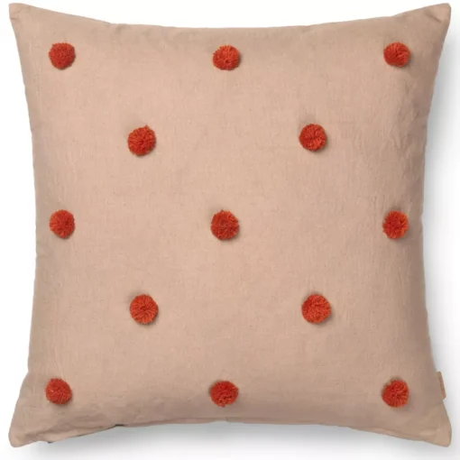 Ferm Living Dot Tufted Kussen Camel/Red