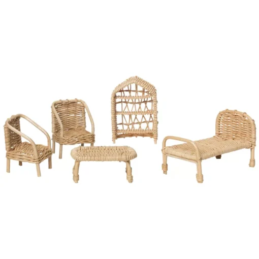 Ferm Living Rattan Meubilair Voor Poppenhuis Speelgoed