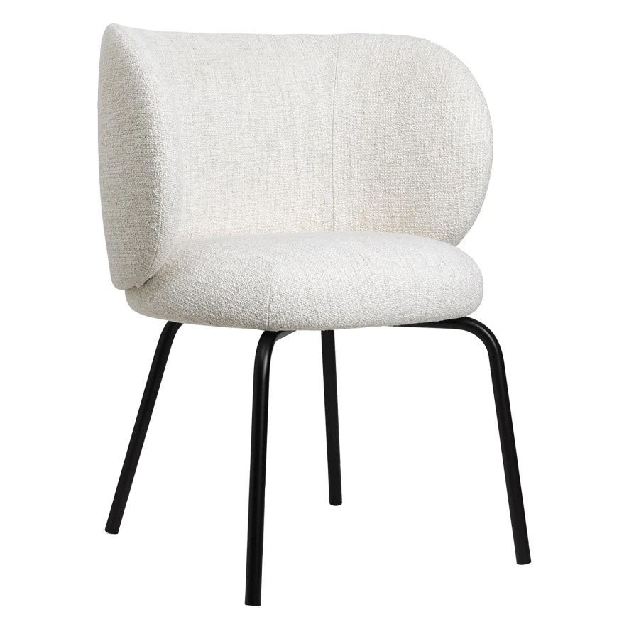 Ferm Living Rico Eetkamerstoel Met Zwart Onderstel Bouclé Sand 14 Ferm Living Rico Eetkamerstoel Met Zwart Onderstel Bouclé Sand - Afbeelding 12