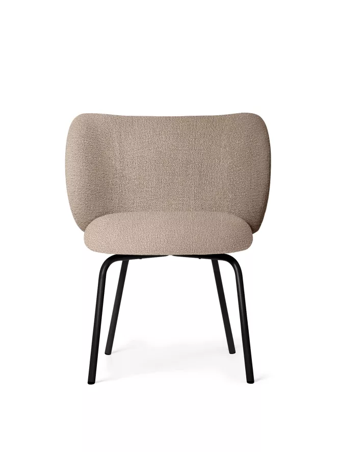 Ferm Living Rico Eetkamerstoel Met Zwart Onderstel Bouclé Sand 7 Ferm Living Rico Eetkamerstoel Met Zwart Onderstel Bouclé Sand - Afbeelding 5