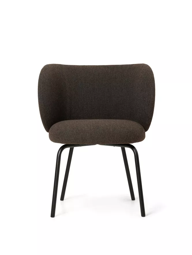 Ferm Living Rico Eetkamerstoel Met Zwart Onderstel Bouclé Sand 8 Ferm Living Rico Eetkamerstoel Met Zwart Onderstel Bouclé Sand - Afbeelding 6