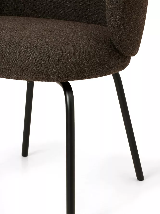 Ferm Living Rico Eetkamerstoel Met Zwart Onderstel Bouclé Sand 12 Ferm Living Rico Eetkamerstoel Met Zwart Onderstel Bouclé Sand - Afbeelding 10