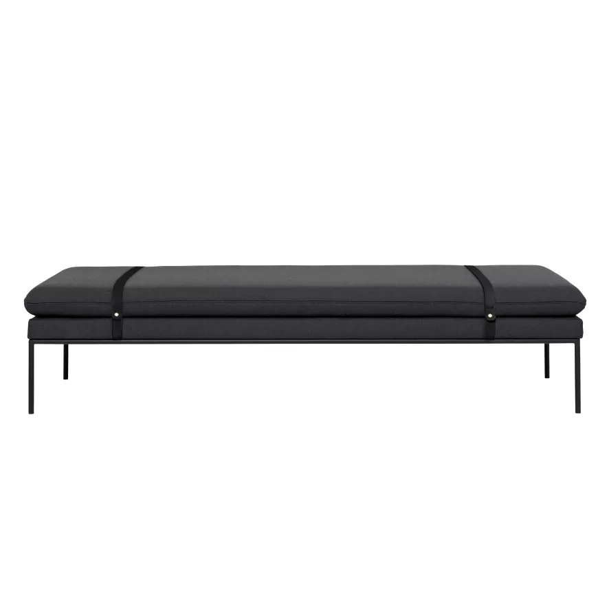 Ferm Living Turn Daybed Bank Fiord Met Zwarte Band, Donkergrijs 3 Ferm Living Turn Daybed Bank Fiord Met Zwarte Band, Donkergrijs