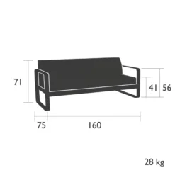 Fermob Bellevie 2-zits Loungebank Kussen Antraciet Rosemary -Winkel Voor Woninginrichting x886x886 fermob bellevie 2 zits tuinbank kussen wit1.jpg.pagespeed.ic .Iyi6At58aF 1