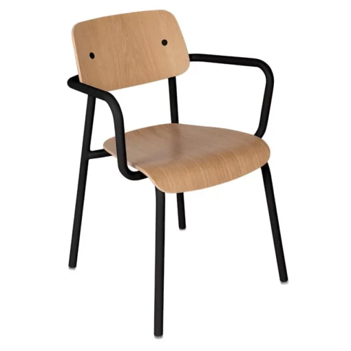 Fermob Studie Eetkamerstoel Met Arm Eiken Indoor Liquorice