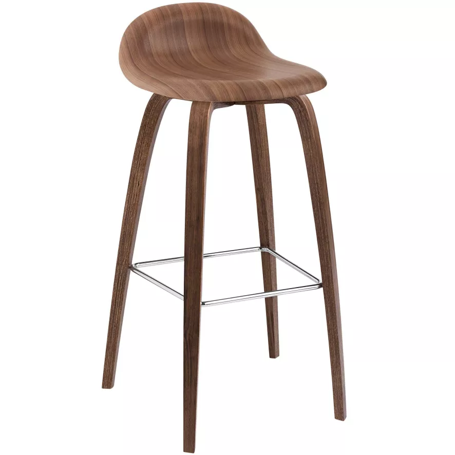 Gubi Gubi 3D Wood Barkruk, Walnoot 3 Gubi Gubi 3D Wood Barkruk, Walnoot