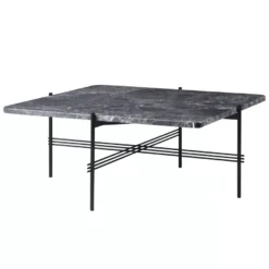 Gubi TS Salontafel 80x80 Zwart/grijs Marmer