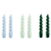 Hay Candle Spiral Kaarsen Set Van 6 Light Blue, Mint, Green