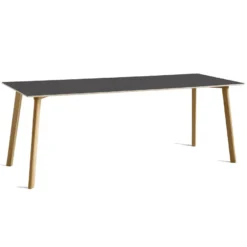 Hay CPH Deux 210 Tafel 200x75 Met Gelakt Eiken Onderstel Steengrijs