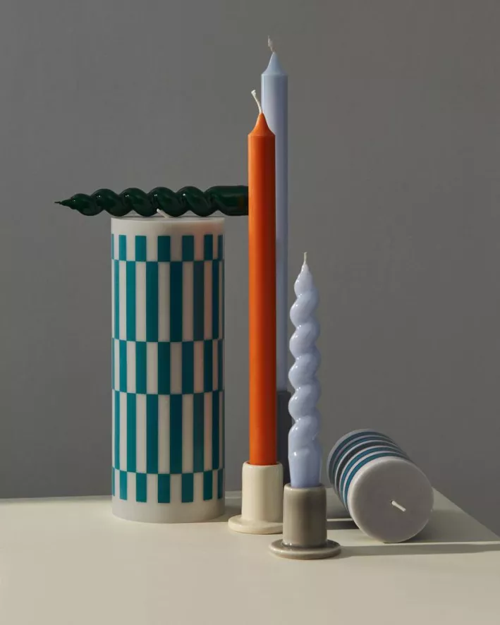 Hay Pattern Kaarsen Set Van 4 Off-White, Army And Blue 6 Hay Pattern Kaarsen Set Van 4 Off-White, Army And Blue - Afbeelding 5