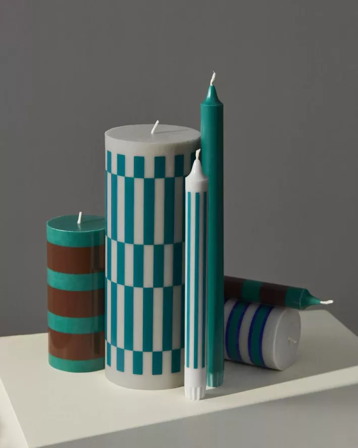 Hay Column Kaars Small Light Grey, Blue And Green 15 Hay Column Kaars Small Light Grey, Blue And Green - Afbeelding 13