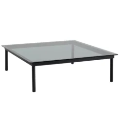 Hay Kofi Salontafel Zwart Gelakt Eiken 120x120 Grijs Glas