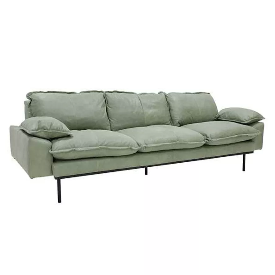 HKliving Retro Bank 4-zits Royal Velvet, Green 10 HKliving Retro Bank 4-zits Royal Velvet, Green - Afbeelding 8