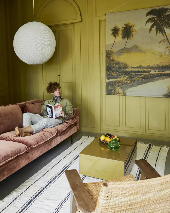 HKliving Retro Bank 3-zits Royal Velvet, Green 22 HKliving Retro Bank 3-zits Royal Velvet, Green - Afbeelding 20