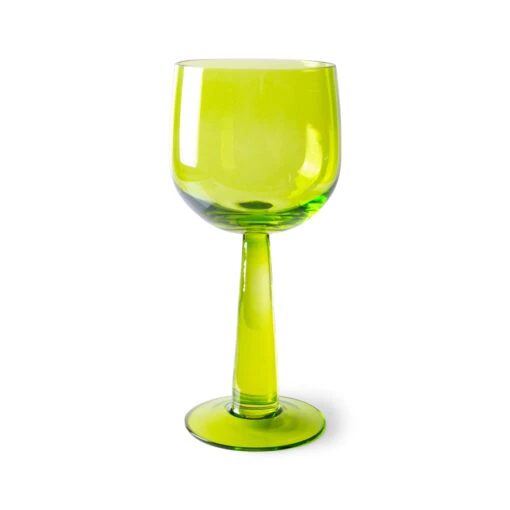 HKliving The Emeralds Wijnglas Tall Set Van 4 Lime Groen