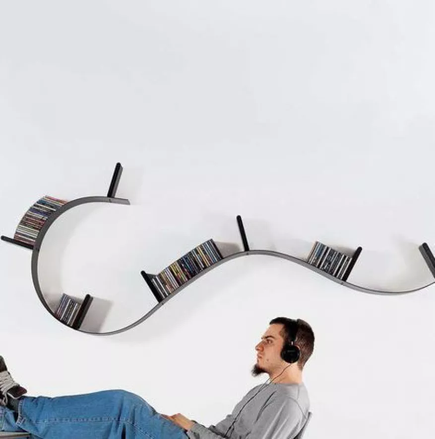 Kartell Bookworm Wandplank 7 Boeksteunen Zwart Doorzichtig 4 Kartell Bookworm Wandplank 7 Boeksteunen Zwart Doorzichtig - Afbeelding 2