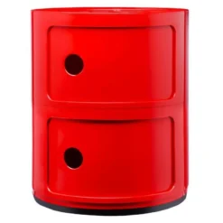 Kartell Componibili Kast Nachtkastje Medium (2 Comp.) Ø32 Rood
