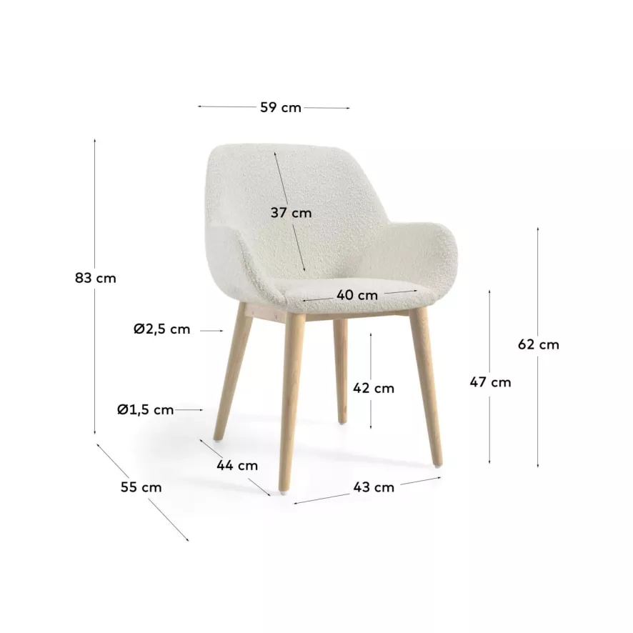 Kave Home Konna Eetkamerstoel Wit 18 Kave Home Konna Eetkamerstoel Wit - Afbeelding 16