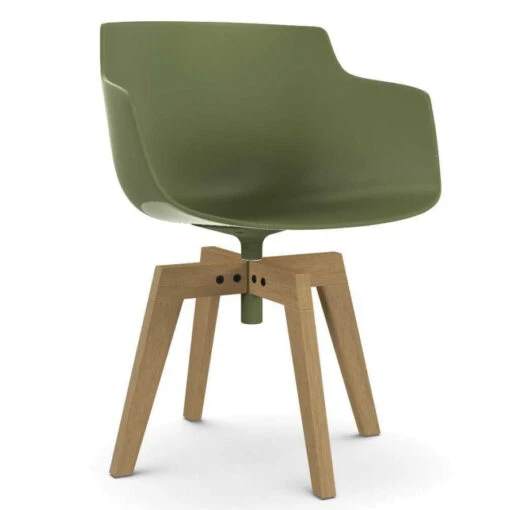 MDF Italia Flow Slim Color Oak Stoel Naturel, Groen