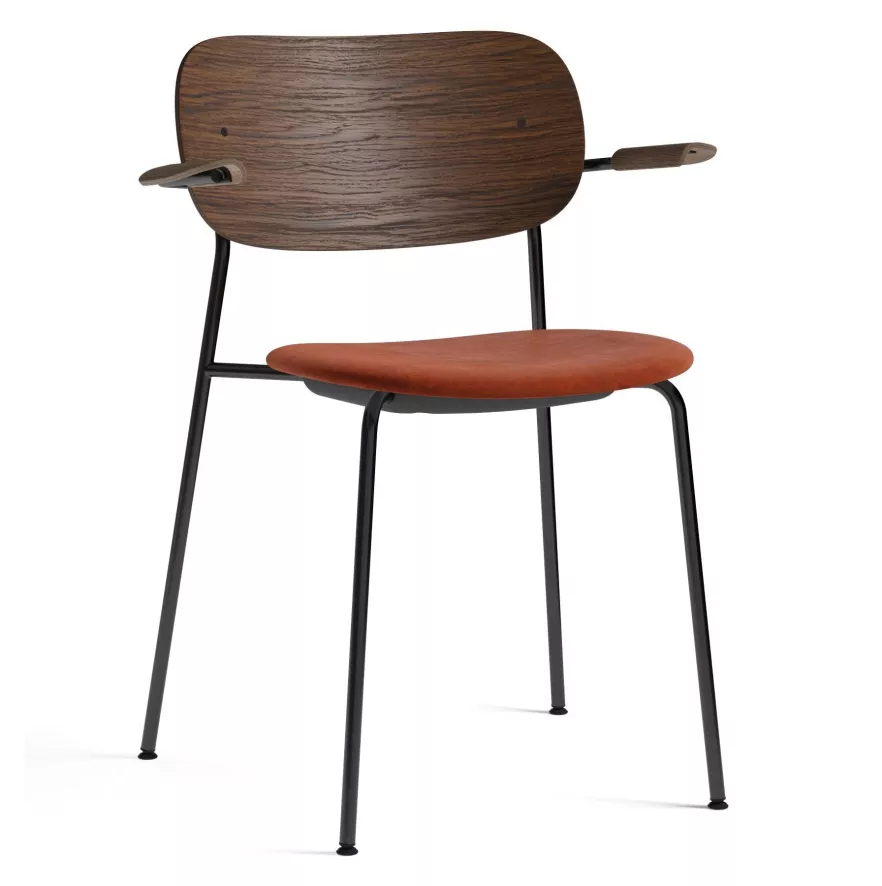 Audo Copenhagen Co Chair Stoel Zwart Met Arm Gestof. Donker Eik Champion 061 3 Audo Copenhagen Co Chair Stoel Zwart Met Arm Gestof. Donker Eik Champion 061