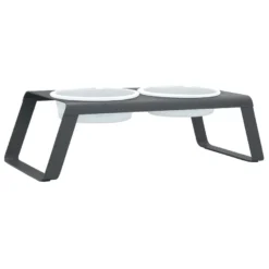 MiaCara Desco Hondenvoerbak Porselein Large Grijs