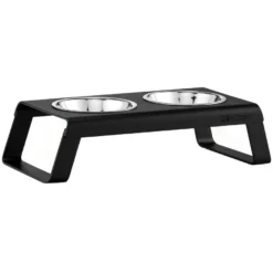 MiaCara Desco Kattenvoerbak Aluminium Zwart