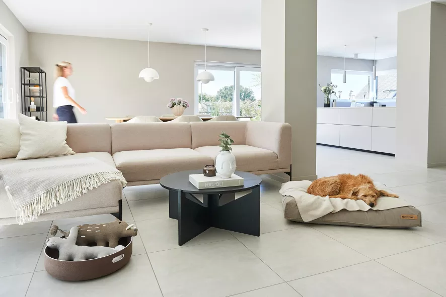 MiaCara Velluto Hondenkussen Large Greige 8 MiaCara Velluto Hondenkussen Large Greige - Afbeelding 6