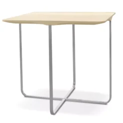 Montis Flint Bijzettafel 55x55 Eiken Wit Geolied, Onderstel Rvs