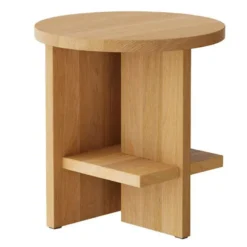 Nine Tee Bijzettafel Eikenhout Rond