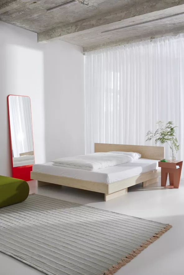 Objekte Unserer Tage Zians Bed Met Hoofdbord 200x200 Eiken Zwart 6 Objekte Unserer Tage Zians Bed Met Hoofdbord 200x200 Eiken Zwart - Afbeelding 4