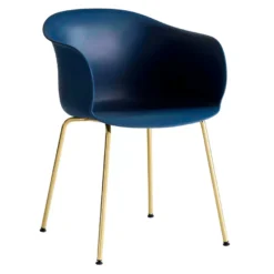 &tradition Elefy JH28 Stoel Met Messing Onderstel Blue Midnight