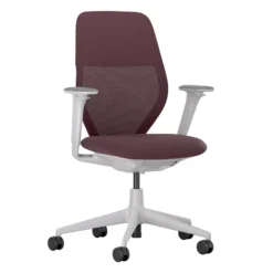 Vitra ACX Mesh 3D Bureaustoel Grijs Onderstel Dark Red