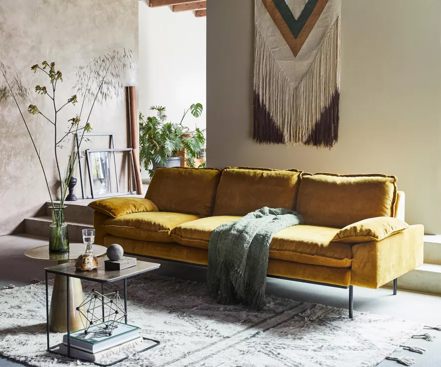 HKliving Retro Bank 4-zits Royal Velvet, Green 18 HKliving Retro Bank 4-zits Royal Velvet, Green - Afbeelding 16